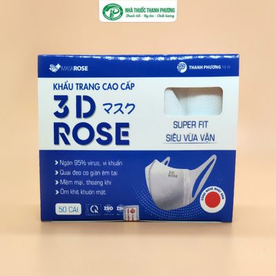 Khẩu trang 3D Rose - Khẩu trang kháng khuẩn cao cấp Hộp 50 chiếc